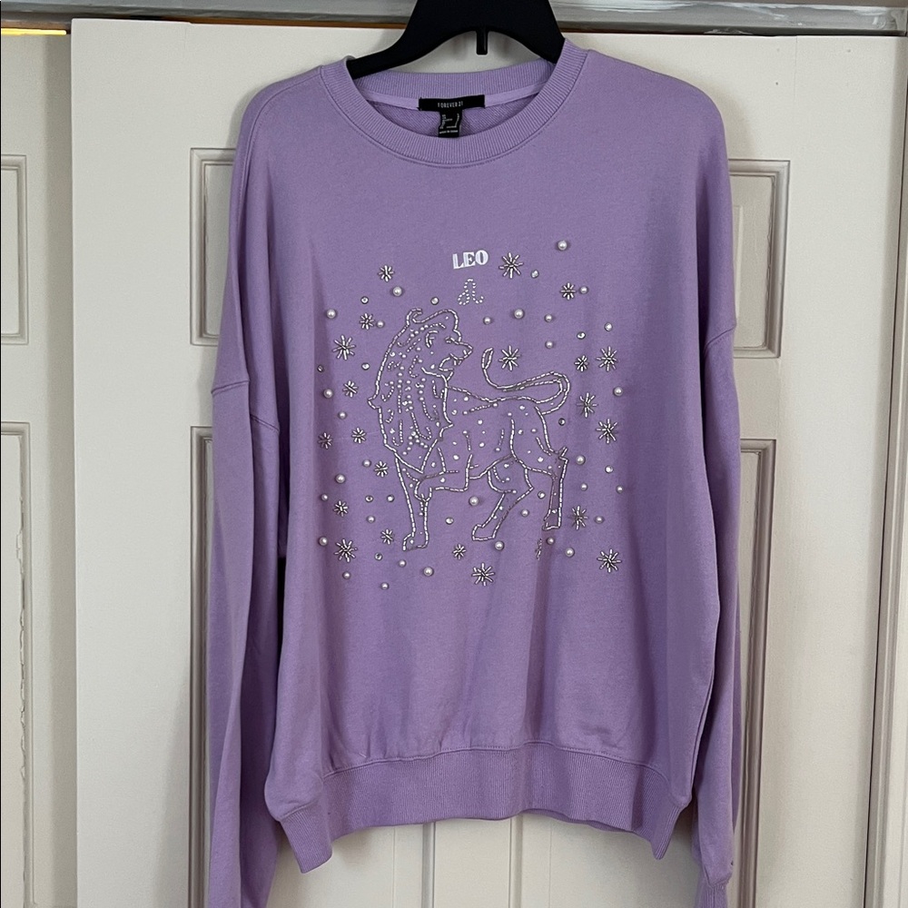 Forever 21 Lavender Leo Sweater with Embellishments
